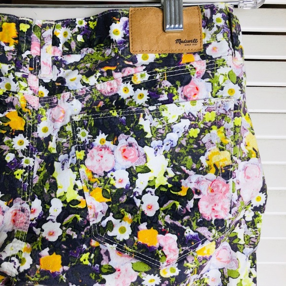 MADEWELL FLOWER PRINT/MID RISE JEAN - Picture 1 of 6